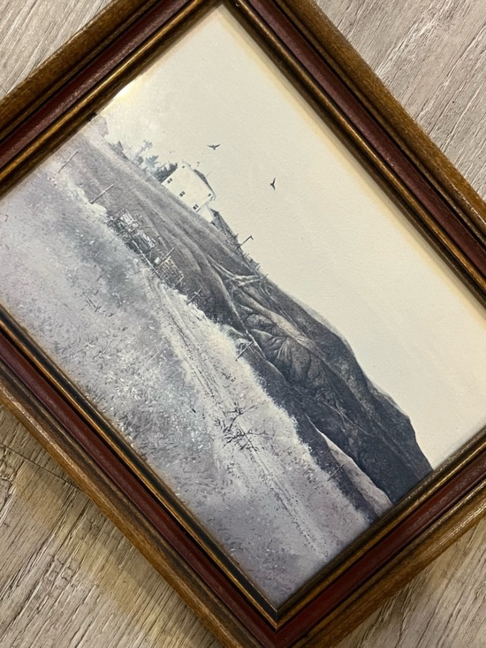 Vintage “August “ Litho Print by Frank M. Hamilton Framed Landscape Wall Art